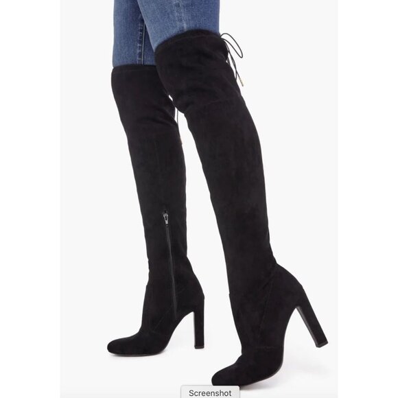 Just Fab Jesyna Black Over The Knee Boots WIDE CALF 8.5E 9E 9..5E 10E - Picture 2 of 10